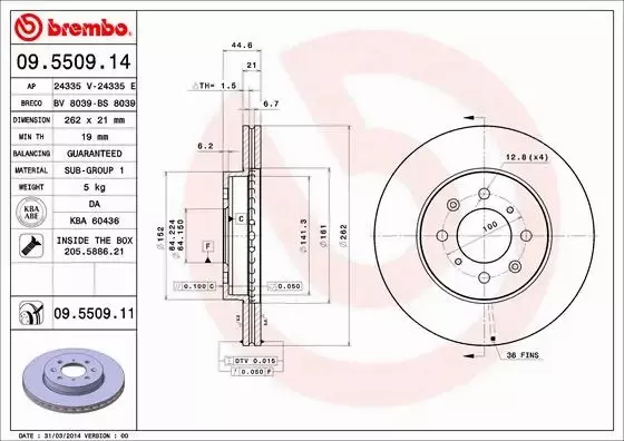 BREMBO TARCZE + KLOCKI PRZÓD HONDA CIVIC V VI CRX 