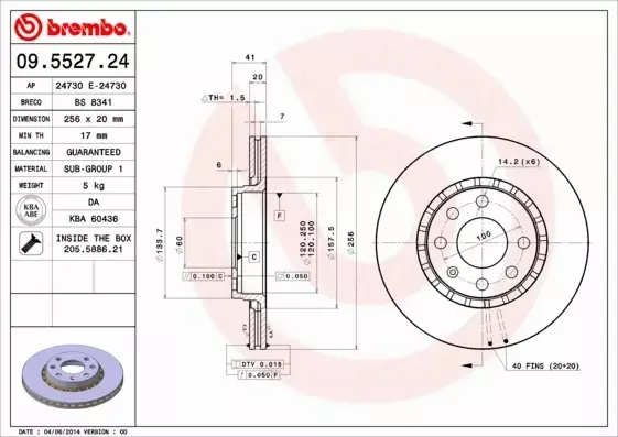 BREMBO TARCZE+KLOCKI PRZÓD OPEL TIGRA A 256MM 