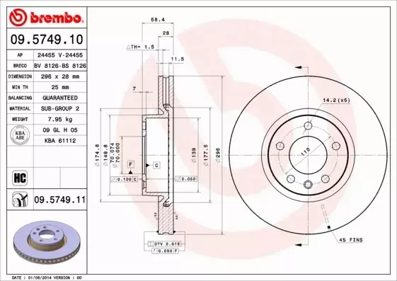 BREMBO TARCZE+KLOCKI PRZÓD OPEL OMEGA A B 296MM 