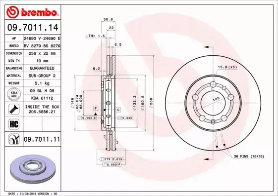 BREMBO TARCZE+KLOCKI PRZÓD+TYŁ AUDI A3 8L1 256MM 