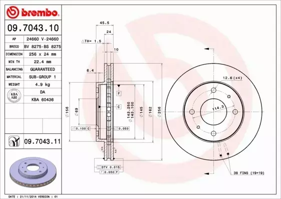 BREMBO TARCZE+KLOCKI PRZÓD MITSUBISHI CARISMA 