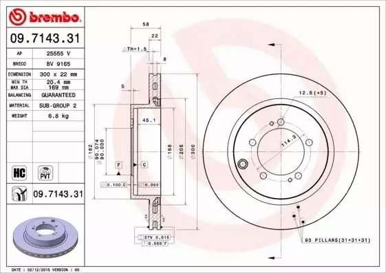 BREMBO TARCZE+KLOCKI TYŁ LANCER EVO VIII IX 300MM 