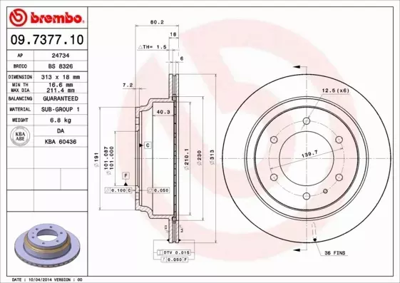 BREMBO TARCZE+KLOCKI TYŁ OPEL FRONTERA A B 313MM 