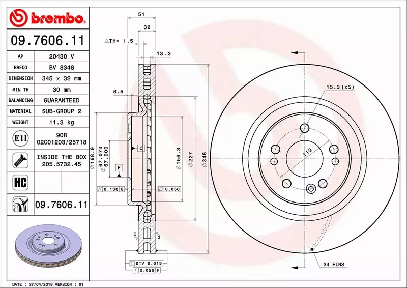 BREMBO TARCZE+KLOCKI P MERCEDES ML55 AMG W163 