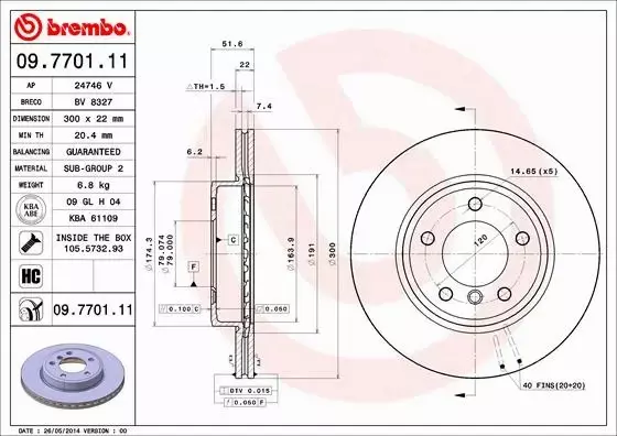 TARCZE BREMBO KLOCKI FERODO BMW E46 320D 150k 300m 