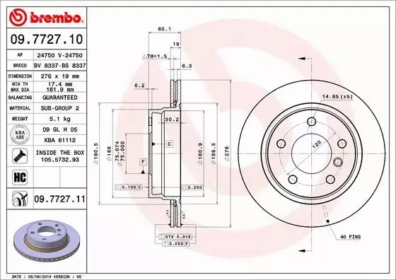 BREMBO TARCZE+KLOCKI TYŁ BMW 3 E36 276MM 