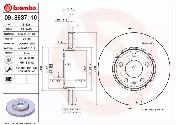  BREMBO TARCZE+KLOCKI PRZÓD NISSAN PRIMASTAR 305MM 