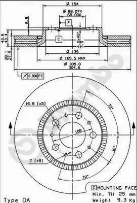 BREMBO TARCZE HAMULCOWE PRZÓD 09.9130.75 