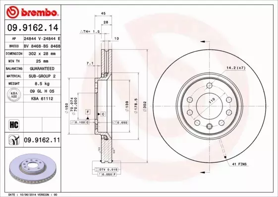 BREMBO TARCZE+KLOCKI PRZÓD OPEL SIGNUM 302MM 