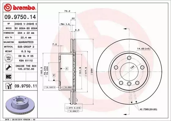 BREMBO TARCZE+KLOCKI PRZÓD BMW 1 E81 E87 284MM 