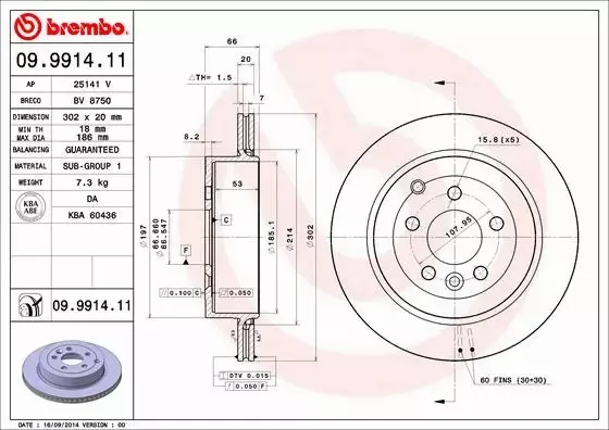 BREMBO TARCZE+KLOCKI TYŁ LR FREELANDER II 302MM 