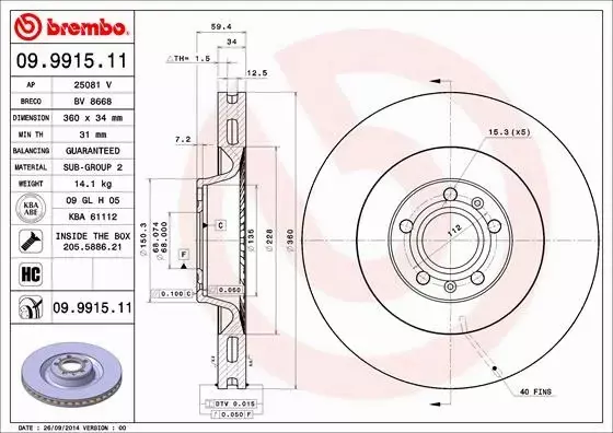 BREMBO TARCZE+KLOCKI PRZÓD AUDI A8 D3 360MM 