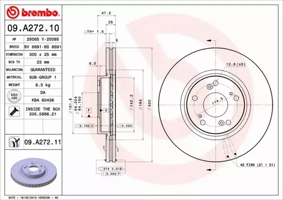 BREMBO TARCZE+KLOCKI PRZÓD HONDA ACCORD VII 