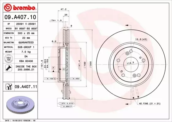 BREMBO TARCZE+KLOCKI PRZÓD HONDA CIVIC VIII TYPER 