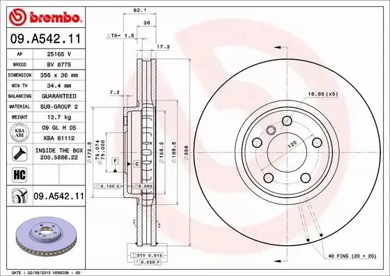 BREMBO TARCZE+KLOCKI PRZÓD BMW X5 E53 356MM 