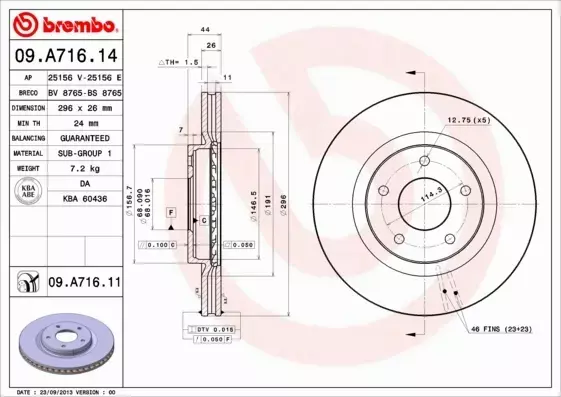 BREMBO TARCZE+KLOCKI P NISSAN QASHQAI J10 296MM 