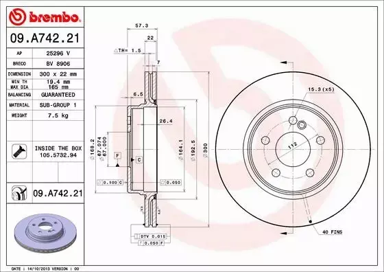 BREMBO TARCZE+KLOCKI TYŁ MERCEDES SL R129 300MM 