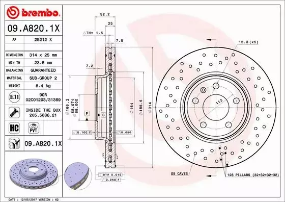 BREMBO XTRA TARCZE+KLOCKI PRZÓD AUDI A5 8T 314MM 