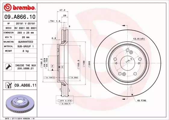 BREMBO TARCZE+KLOCKI PRZÓD+TYŁ HONDA CR-V III IV 