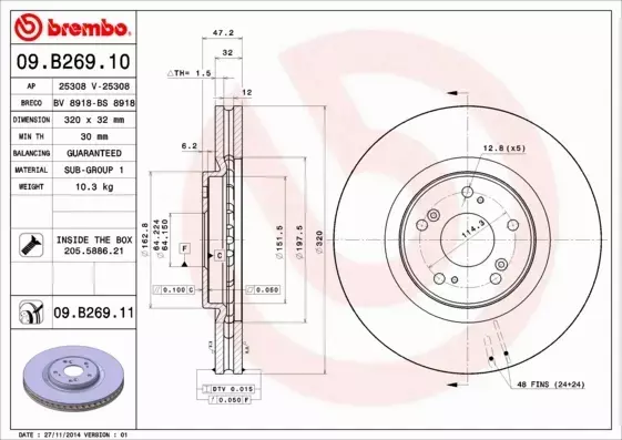 BREMBO Tarcza hamulcowa 09.B269.10 