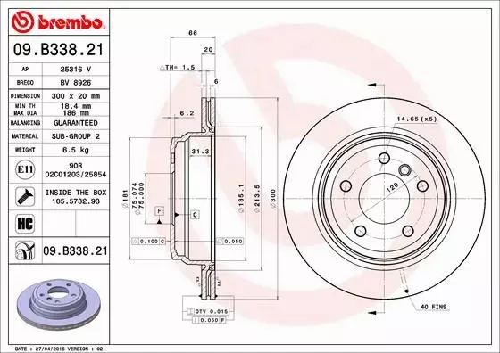 BREMBO TARCZE+KLOCKI TYŁ BMW 1 E81 X1 E84 300MM 