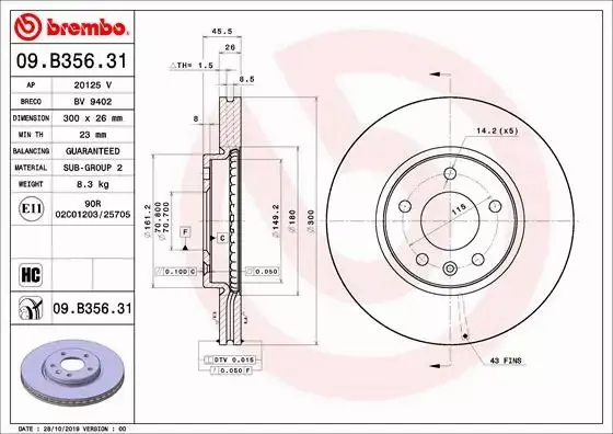 BREMBO  09.B356.31 