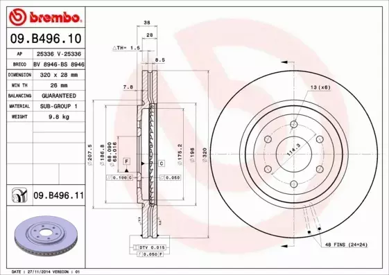 BREMBO TARCZE+KLOCKI P NISSAN PATHFINDER III 320MM 