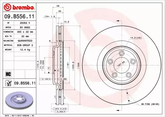 BREMBO TARCZE+KLOCKI P JAGUAR XJ X351 355MM 