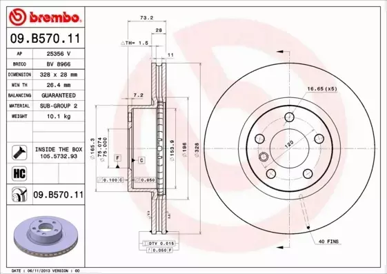 BREMBO TARCZE+KLOCKI PRZÓD BMW X4 F26 328MM 