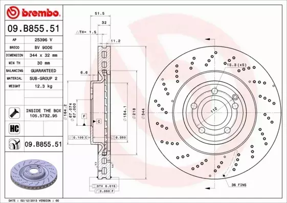 BREMBO TARCZE+KLOCKI P+T MERCEDES CLS C218 344MM 