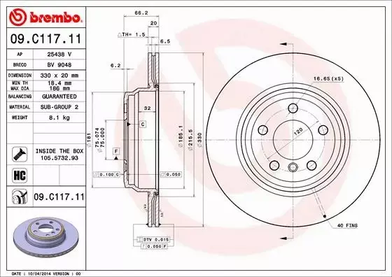 BREMBO TARCZE+KLOCKI TYŁ BMW 3 F30 F31 330MM 