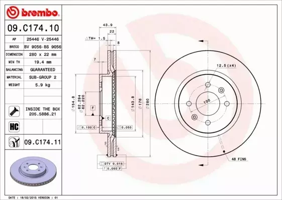 BREMBO TARCZE+KLOCKI PRZÓD HYUNDAI I20 280MM 