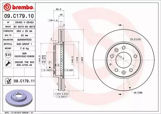 TARCZE BREMBO KLOCKI FERODO MAZDA 6 (GG) 2.0-2.3 