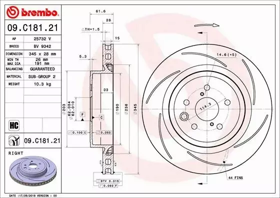 BREMBO TARCZE+KLOCKI TYŁ LEXUS GS F IV 345MM 