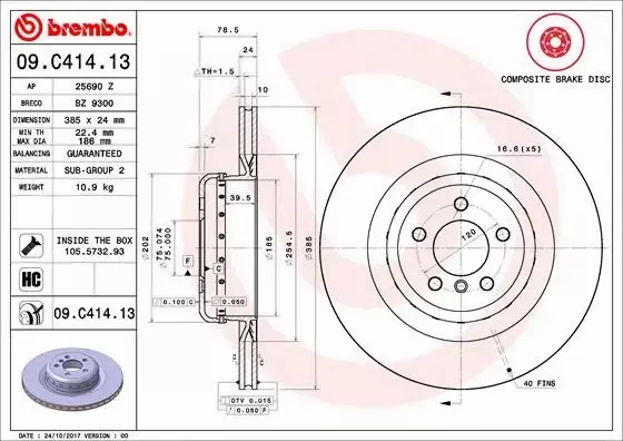 BREMBO TARCZE+KLOCKI TYŁ BMW X5M E70 X6M E71 385MM 