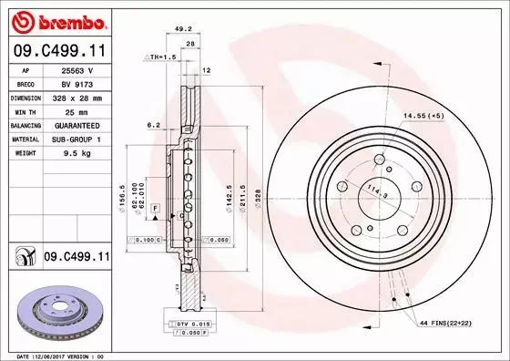 BREMBO TARCZE+KLOCKI PRZÓD TOYOTA RAV4 IV 328MM 