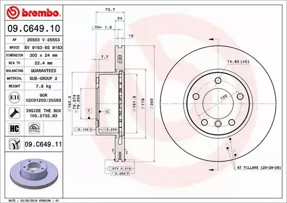 TARCZE BREMBO KLOCKI FERODO P BMW 3 E90 1 E87 320d 