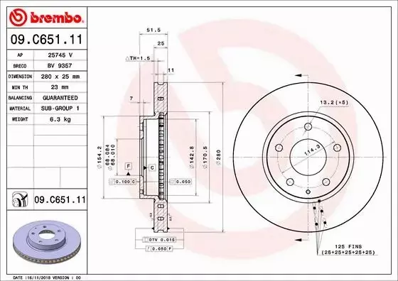 BREMBO TARCZE+KLOCKI PRZÓD MAZDA 3 BM BN 280MM 