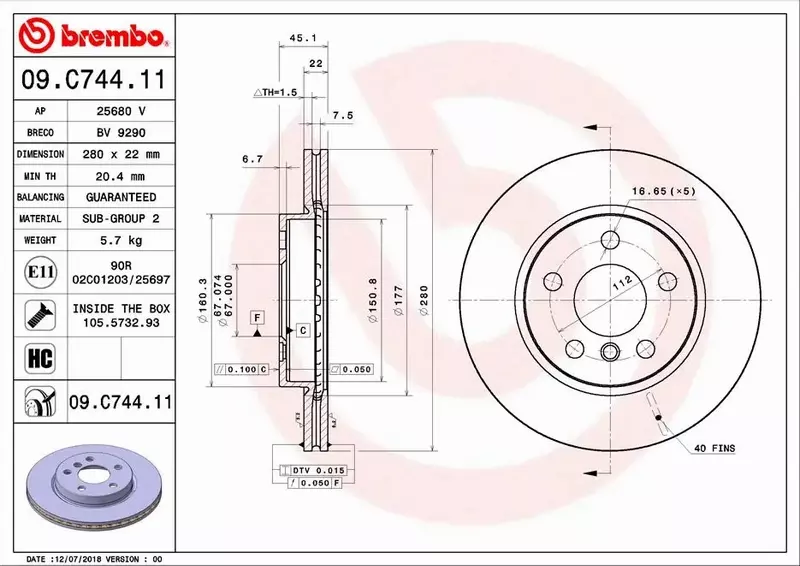 BREMBO TARCZE+KLOCKI PRZÓD BMW 2 F45 280MM 