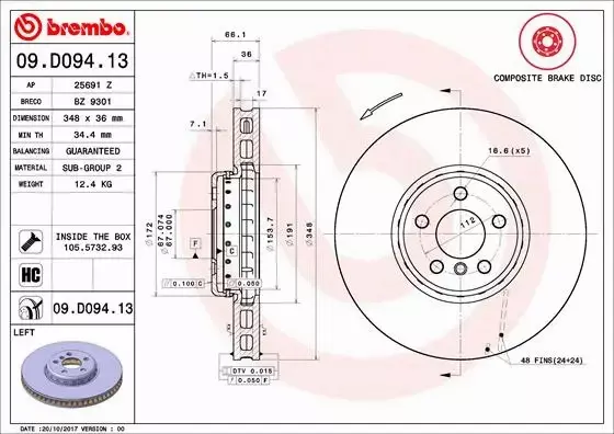 BREMBO TARCZE+KLOCKI PRZÓD BMW 5 G30 G31 7 G11 X3 G01 X4 G02 SUPRA 348MM 