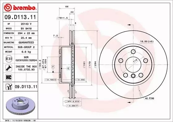 BREMBO  09.D113.11 