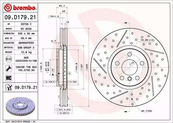 BREMBO TARCZE+KLOCKI PRZÓD MINI F54 F55 F56 335MM 