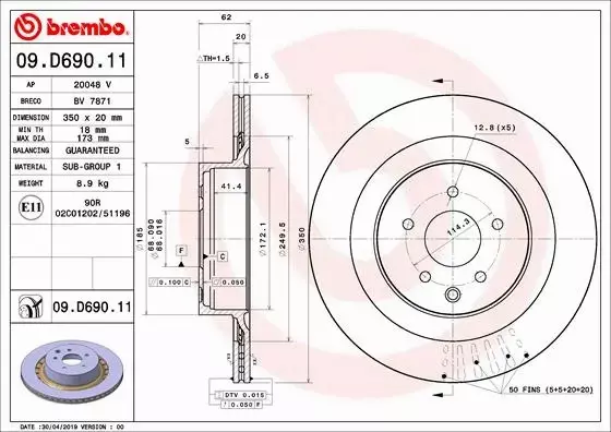 BREMBO TARCZE+KLOCKI TYŁ NISSAN 370Z 350MM 