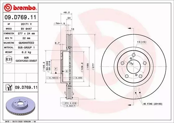 BREMBO  09.D769.11 