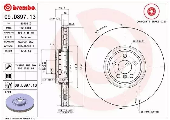 BREMBO TARCZE+KLOCKI PRZÓD BMW X5 G05 X6 G06 X7 