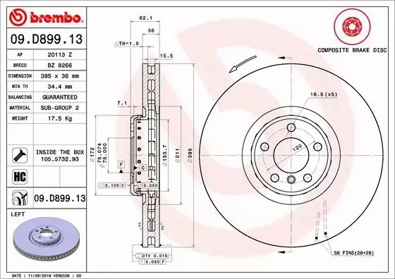 BREMBO TARCZE+KLOCKI PRZÓD BMW X5M E70 X6M E71 395MM 