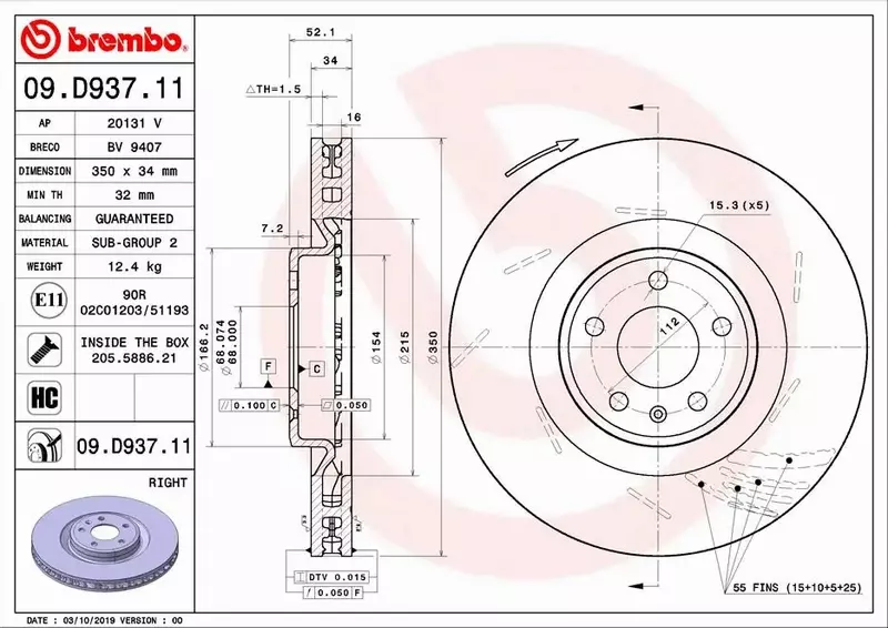 BREMBO TARCZE+KLOCKI PRZÓD PORSCHE MACAN 350MM 