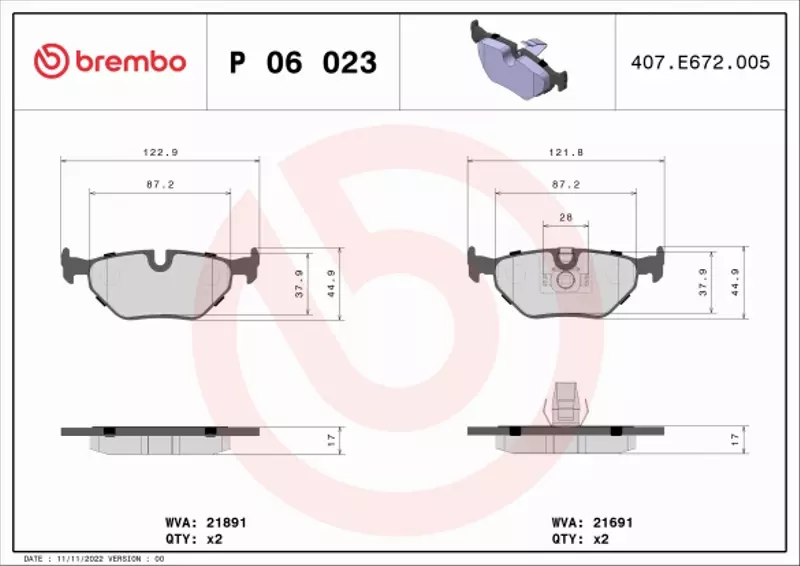 BREMBO KLOCKI TYL BMW E39 520i 528i 540i 525d 530 