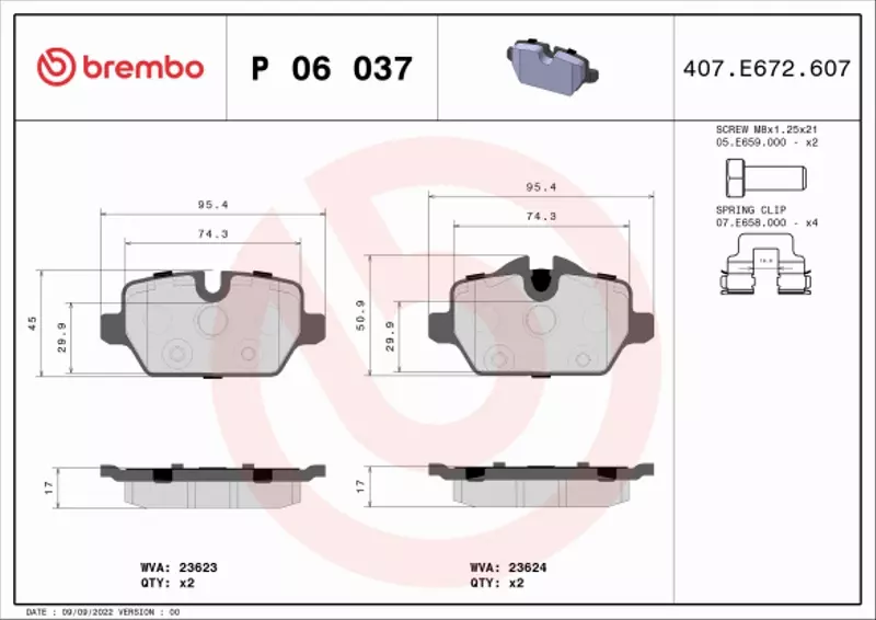 BREMBO TARCZE+KLOCKI TYŁ BMW 1 E81 E87 296MM 