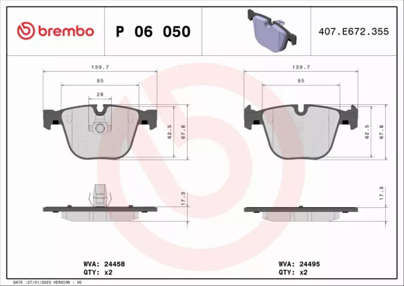 BREMBO TARCZE+KLOCKI TYŁ BMW X5M E70 X6M E71 385MM 